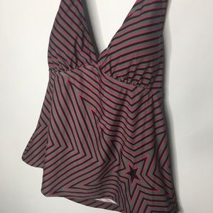 Converse Tankini Halter Bathing suit top striped